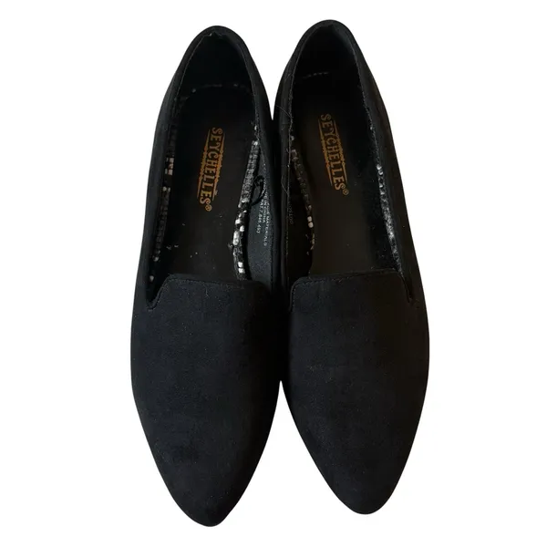 Seychelles Womans Size 5.5 Ruby‎ III Black Faux Suede Flats Vegan Office Capsule - Image 7