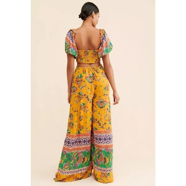 Free People Boho Bali Citrus Skies Jumpsuit Size S/P - Image 5