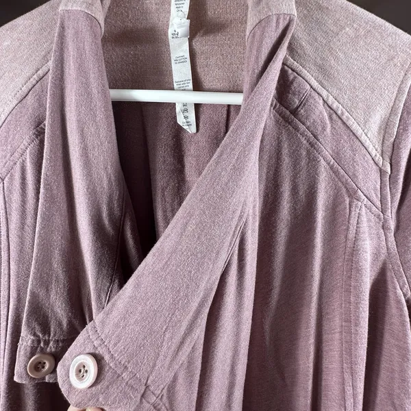 Lululemon Coast Wrap Heathered Mod Rose 8 Funnel Neck Jacket Button Cocoon - Image 16