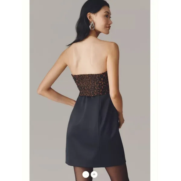 Anthropologie Maeve Strapless Notched Mini Dress - Image 2