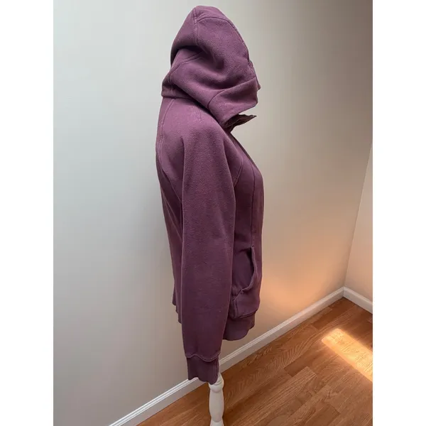Lululemon Scuba Full Zip Hoodie Plum Purple Thumbhole Women Size 8 Medium - Image 10