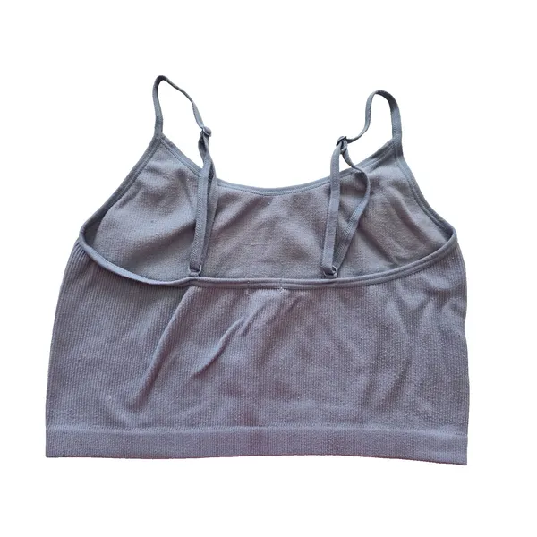 Ribbed Comfort Y2K Bra Top Wireless Pullover Stretch‎ Sleep Bozzolo Purple S/M - Image 2