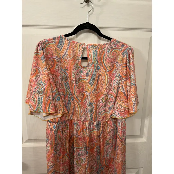 NWOT SHEIN Curve Paisley Boho Wide Leg Jumpsuit Maxi Plus Size Romper , 1XL - Image 7
