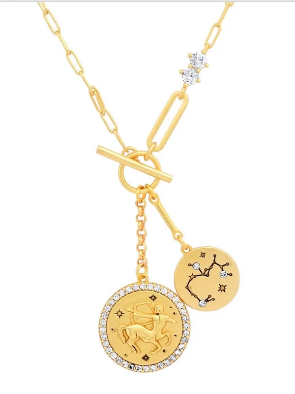 Anthropologie x Tai DOUBLE COIN ZODIAC NECKLACE - Image 3