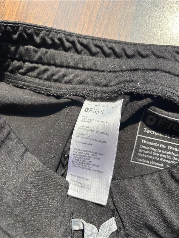 FIGS Zamora Jogger Scrub Pants Black Technical Collection XS Healthcare Nurse - Image 9