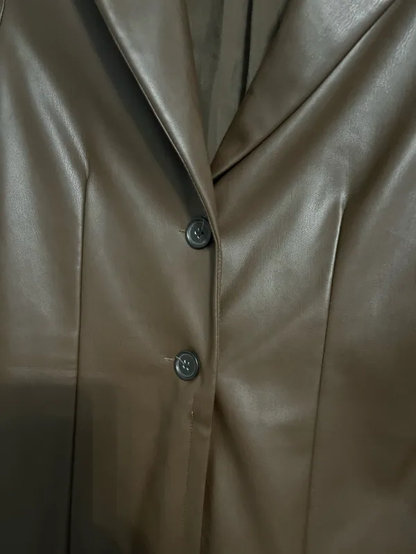 Abercrombie Brown leather blazer dress - Image 3