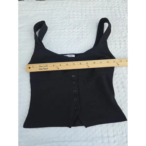 Reformation Womens Black Button Front Corset Cami Tank Top Sleeveless XS - Image 7
