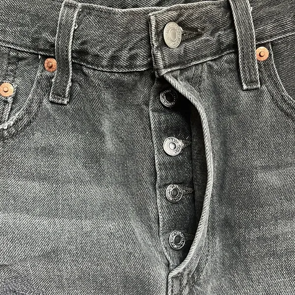 Levi's Dark grey wash shorts with button fly - Image 5