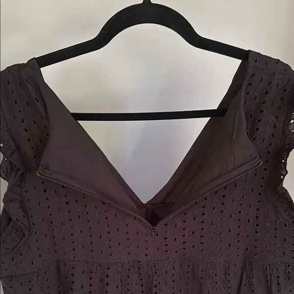 Eyelet Lace Black Romper Size XL - Image 9