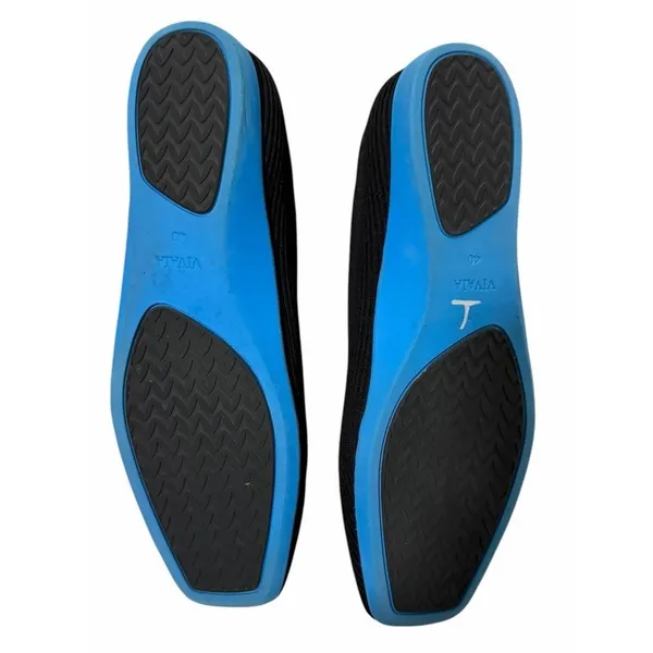 VIVAIA Margot Walker Square Toe Knit Flats‎ Black Blue Sole EU 40 Size 9 - Image 8
