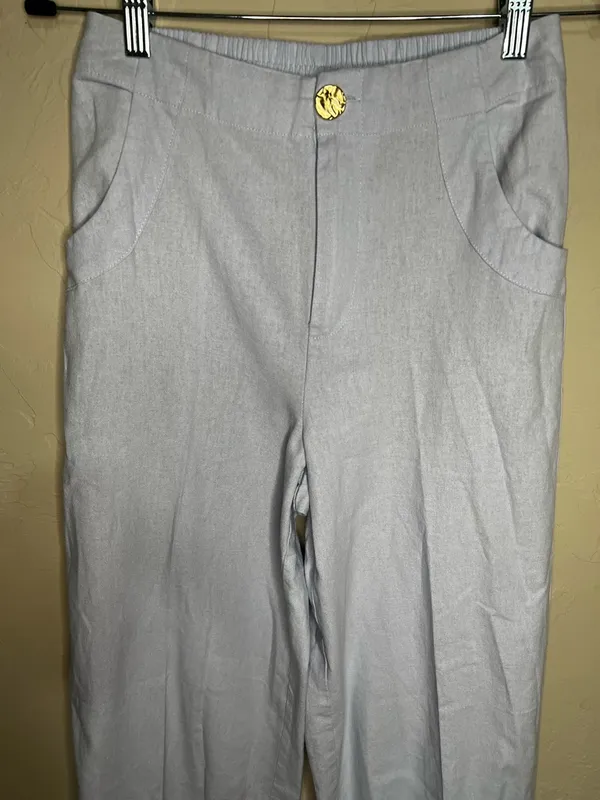 House of Harlow 1960 Linen‎ Blend Wide Leg Crop Pants - Image 3