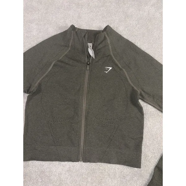 gymshark vital seamless warm jacket Medium Green - Image 3