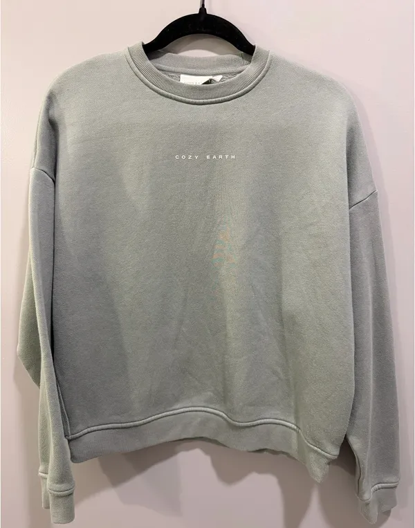 Cozy Earth Cityscape Crewneck Sweatshirt Light Green - Image 3