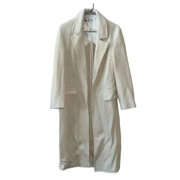 Zara Cream Textured Oversized Long Coat(XS) - Image 4