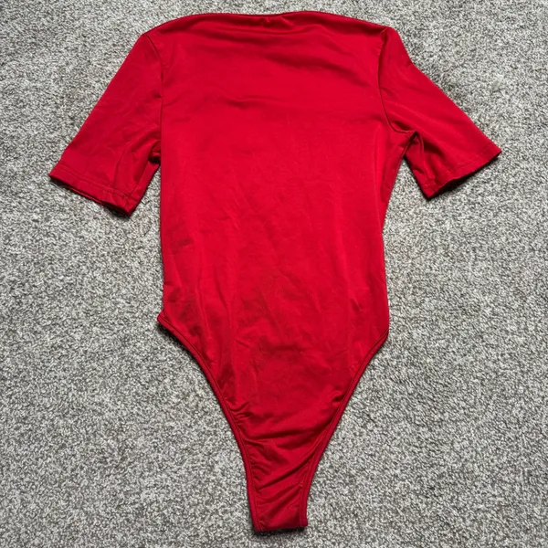 Women's Red Short Sleeve Bodysuit - Image 2