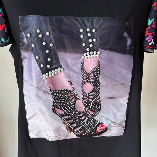 Why Dress Stilettos Ruffle Sleeve Top XL - Image 2