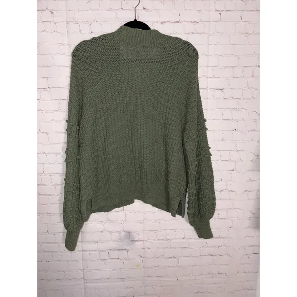 Madewell Bobble Cardigan Sweater Green Women Medium NWT Ribbed‎ Open Front - Image 3