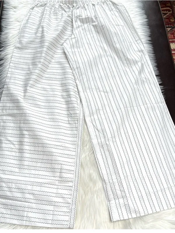 Princess Polly White Striped Wide Leg Relaxed Fit Pants NWT 6 - Image 3