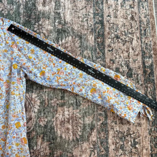 J. Crew Floral Peasant Dress M Long Sleeve Keyhole Belted Cottage Fall Boho - Image 5