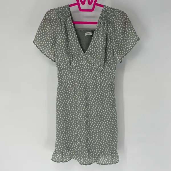 Abercrombie & Fitch Polka Dot Chiffon Ruffle Sleeve Dress - Image 8