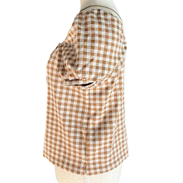 Madewell Gingham Jacquard Square-Neck Puff-Sleeve Top - Image 8