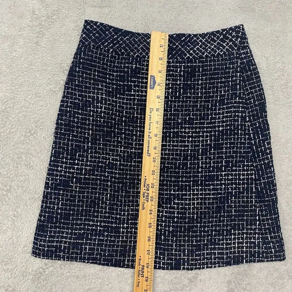 J Crew Skirt Womens‎ 00 Blue Black Tweed A Line Short Office - Image 3