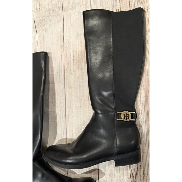 Tommy Hilfiger Women’s TWIZELLE-T Tall Riding Black Boots Size 7 - Image 2