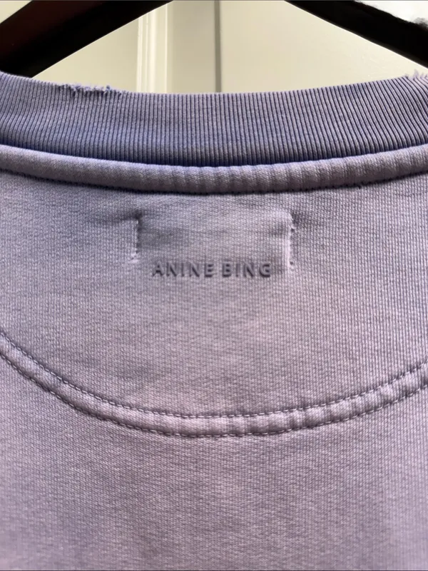 Anine Bing Tyler Sweatshirt in Washed Lavender XL - Image 5