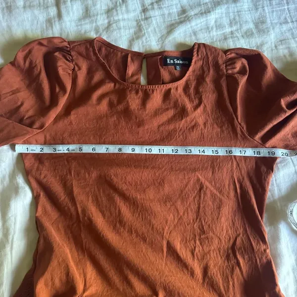 En Saison Fall Itzel Boho Embroidered Rust Orange Mini Dress Size Small - Image 7