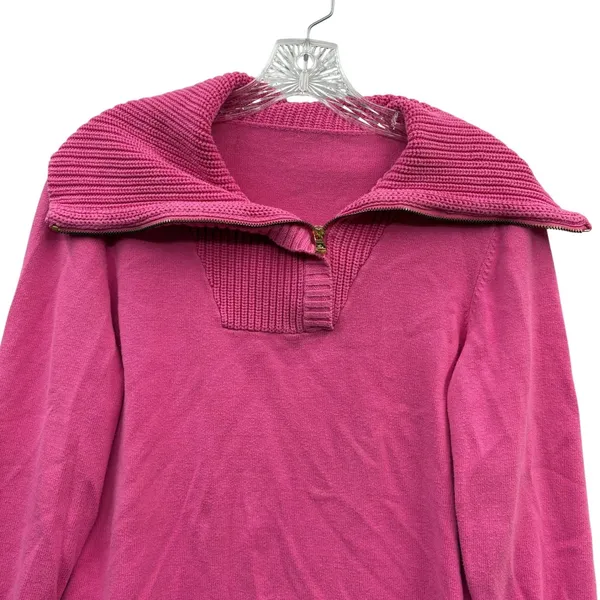 Y2K Lauren Ralph Lauren Womens Pink Half Zip‎ Mock Neck Pullover Sweater Size MD - Image 5