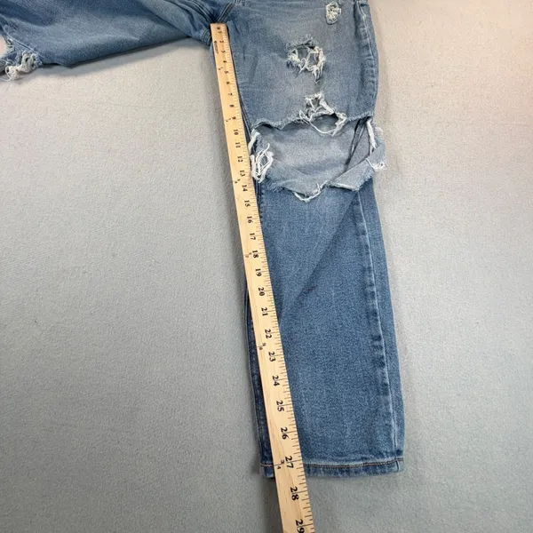 Old Navy Rockstar Super Skinny Mid-Rise Distressed Blue Jeans Womens 16 Ligh - Image 7