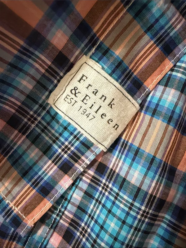 Frank & Eileen Orange and Blue Plaid Barry Cotton Button-Down Shirt - Image 5