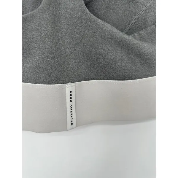 Good‎ American Sports Bra Women Size 2 Medium Gray Racerback V-Neck Activewear - Image 4