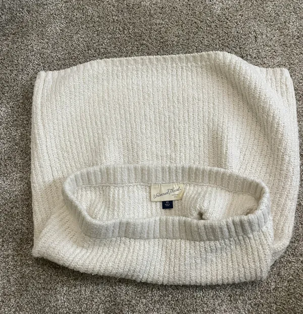 Knitted Mini Skirt White - Image 3