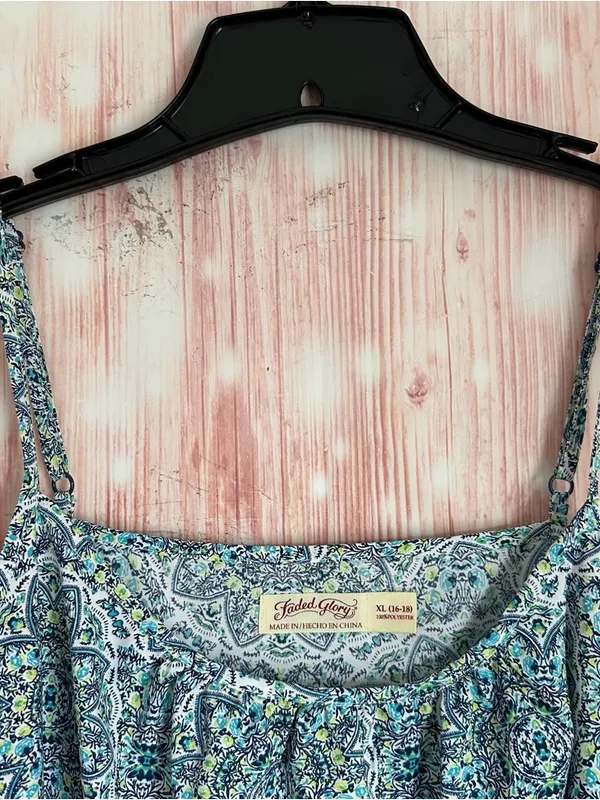 Faded Glory Medallion Blue Mandala Print Swing Tank Top Size XL - Image 4