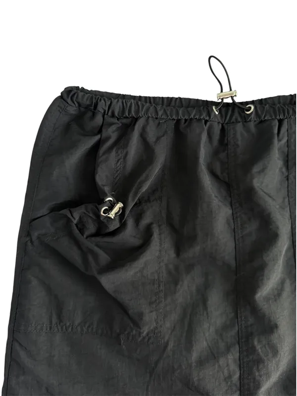 Honey&Sparkle NWT Sz M Black Nylon Utility Cargo Mini Skirt Drawstring Waist - Image 5