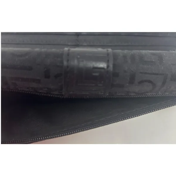 Liz Claiborne Women's‎ Black Tri Fold Wallet Monogram Fabric Pattern - Image 4