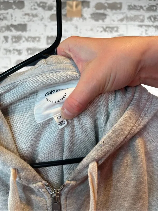 Aerie | women gray full zip hoodie distressed oversized - Image 2