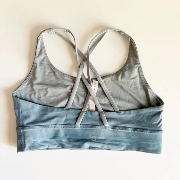 Lululemon Womens Energy Long Line Sports Bra Utility Blue Blue Cast Gym Size 10 - Image 9