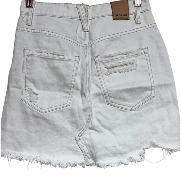 Free People We The Free Brea‎ Cutoff Skirt Deco White Women's Size 25 - Image 2