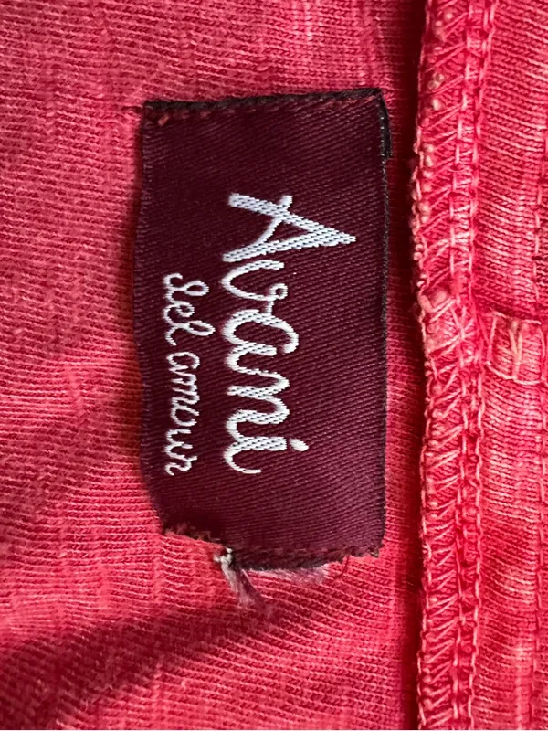 Avani del Amour xl boho hooded cotton embroidered top pink red - Image 10