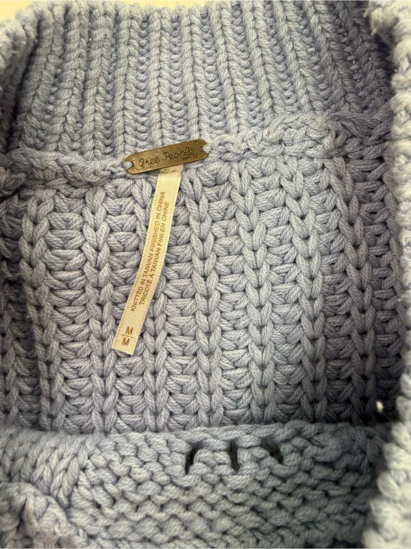 Free People Lavender Blue Cropped Crew Sweater - Image 5