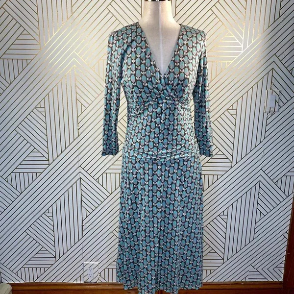 Boden‎ Jersey Floral Faux Wrap V-Neck Dress WH148 - Image 3