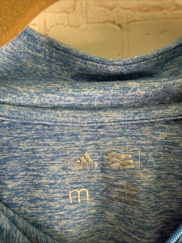 adidas Women's Light Blue Half-Zip Performance Pullover Size Medium - Image 2