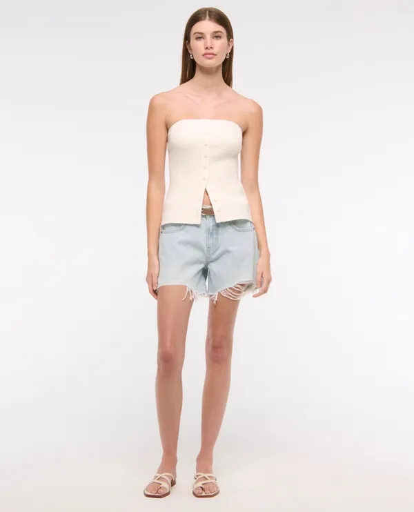 Abercrombie Baggy A-Line Denim Shorts - Image 6