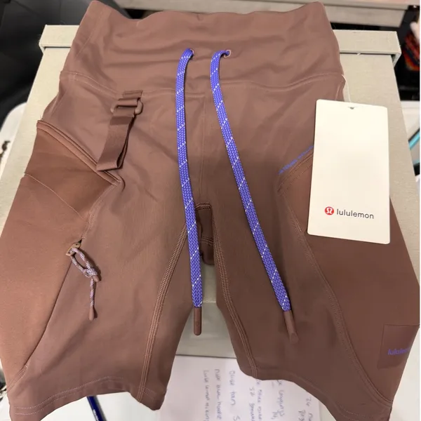 Lululemon Cargo SHR Hiking Short 8 Dark Oxide Purple Drawcord LW7CAMS Size 2 NWT - Image 2