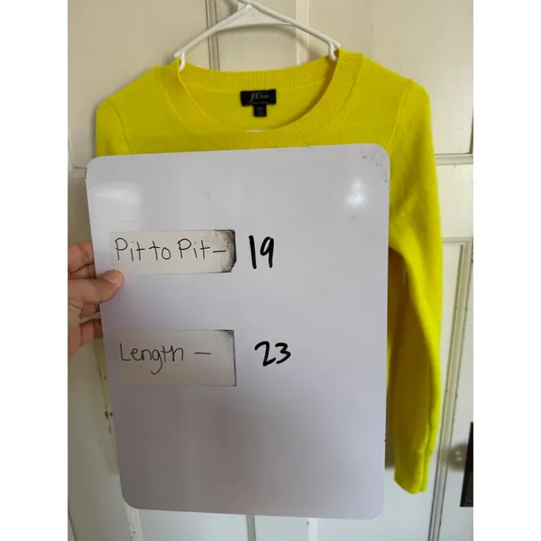 J.Crew bright‎ yellow cashmere crewneck sweater size xs - Image 6