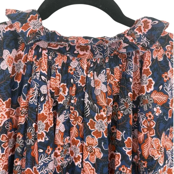Anthropologie Sundry‎ Boho Floral Print Long Sleeve Tiered Mini Dress Size Small - Image 7