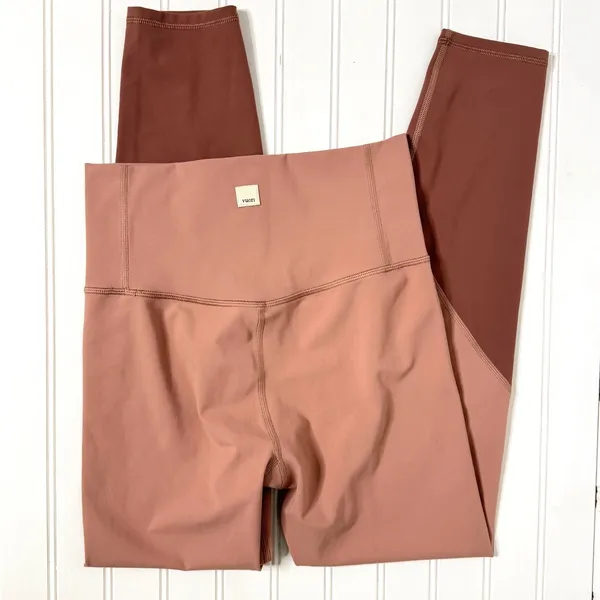 Vuori Colorblock Studio Leggings Rose Terracotta High Rise Small - Image 3