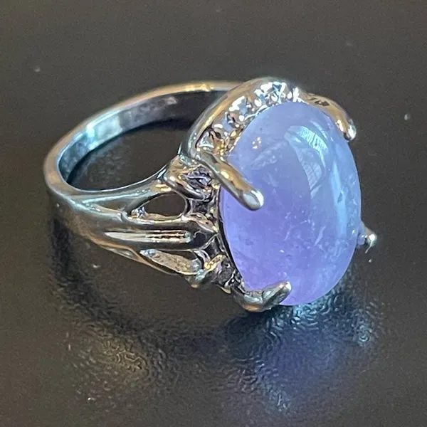 Purple amethyst gemstone S925 silver ring size 5.25 - Image 2